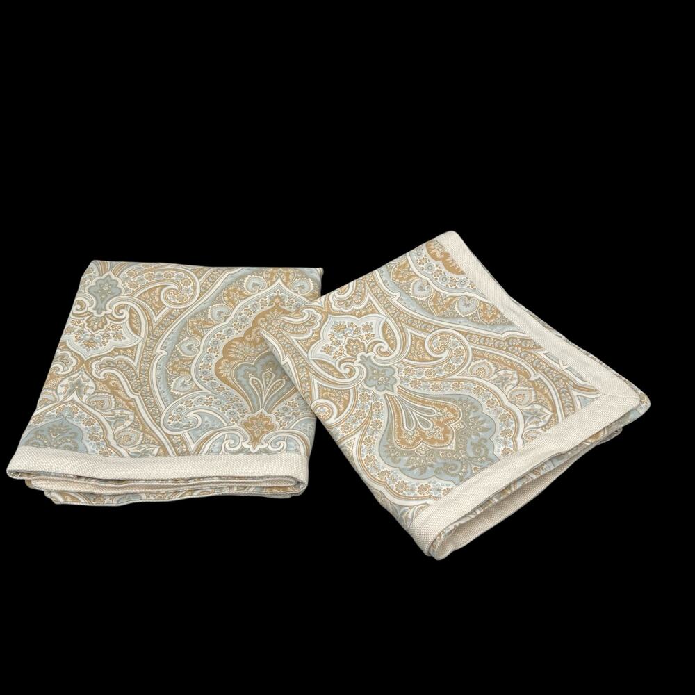 Peacock Alley mid weight fabric paisley 2 king pillow sham cover